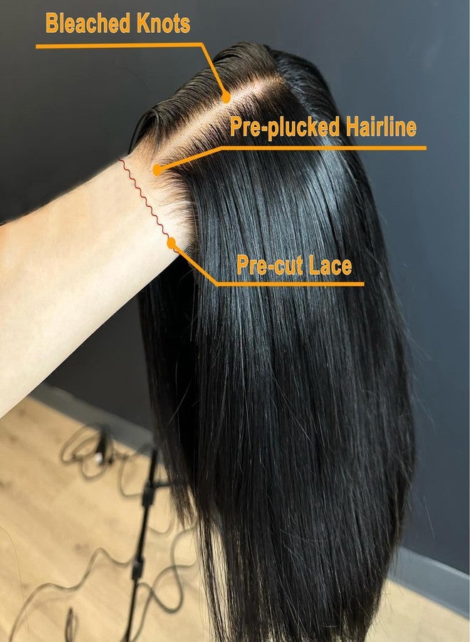 بيوس باروكة شعر بوب من BEEOS Pre-Everything 5x5 SKINLKE Real HD Lace Closure، جاهزة للارتداء، كثافة 180%، دانتيل مقصوص مسبقًا بدون غراء، خط شعر منتوف مسبقًا، عقد مبيضة، شعر بشري مستقيم، 10 بوصات - Image 2